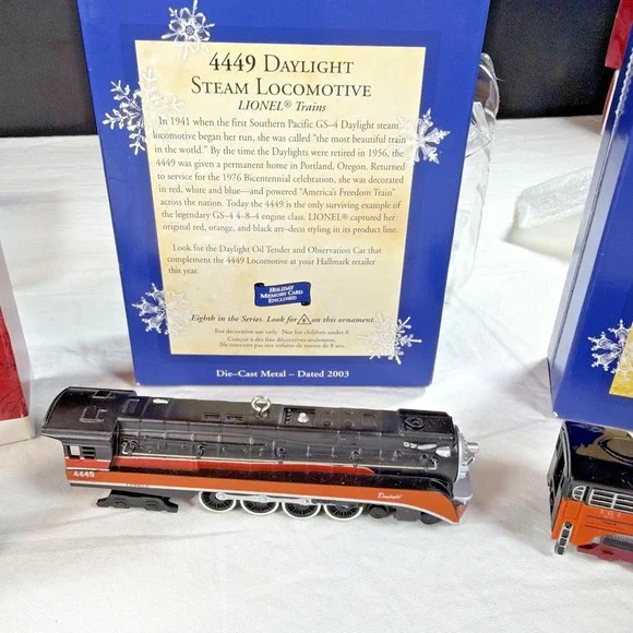 Lionel Locomotive * Vintage Lot Of 4 * Hallmark Keepsake * Metal * Wheels Move - Picture 11 of 16